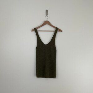 Madewell Monterey Knit Sweater Tank in Dark Olive Size Small